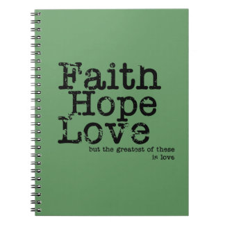 Vintage Faith Hope Love Notebook