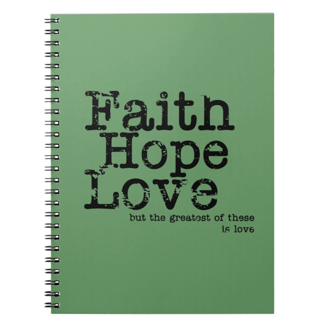 Vintage Faith Hope Love Notebook (Front)