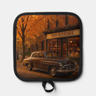 Vintage Fall/Autumn bookstore & car Pot Holder