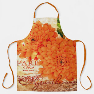 Vintage Fall chrysanthemums  Apron