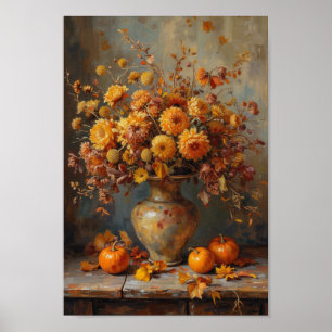 Vintage Fall Dried Flowers Rustic Wall Art