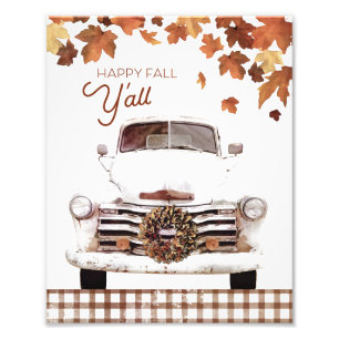 Vintage Fall Farmhouse Truck Photo Print