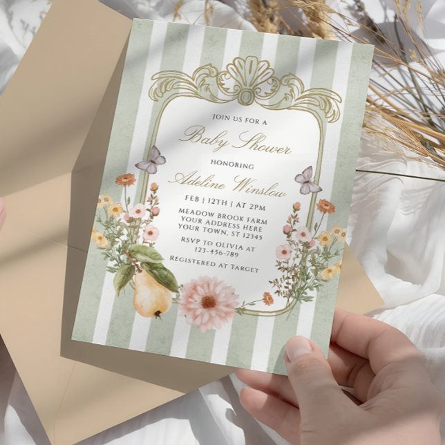 Vintage Fall Floral Baby Shower Invitation (Creator Uploaded)