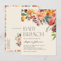 Vintage Fall Floral Bouquet Autumn Baby Brunch