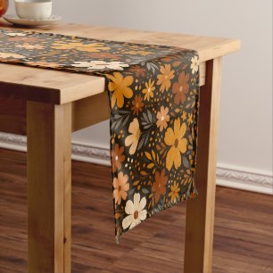 Vintage Fall Floral Pattern – Autumn Flowers Short Table Runner