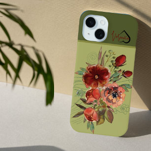 Vintage Fall Flowers iPhone 15 Case