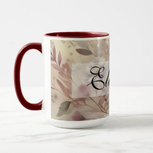Vintage Fall flowers pastels watercolor painting  Mug