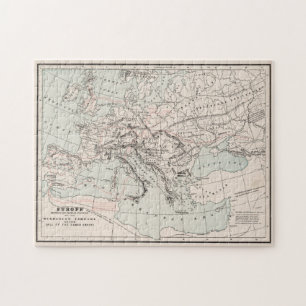 Vintage Fall of The Roman Empire Map (1901) Jigsaw Puzzle