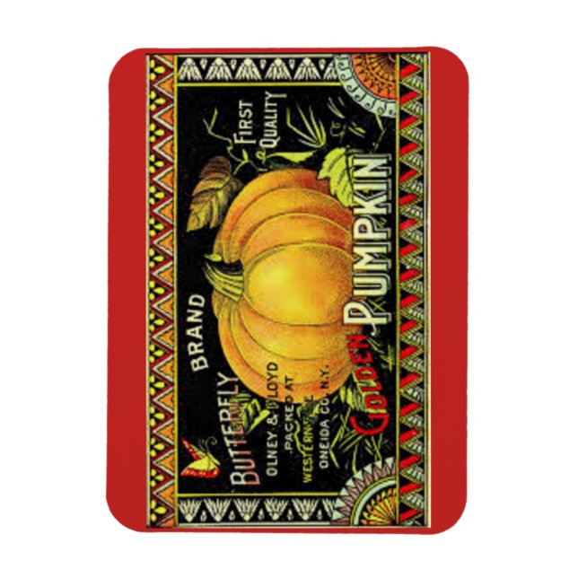Vintage Fall Pumpkin Magnet (Vertical)