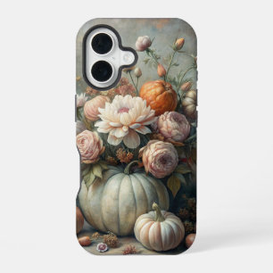 VINTAGE FALL PUMPKIN SCENE WITH FLOWERS iPhone 16 CASE