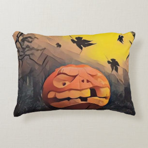 Vintage Fall pumpkins fall colours drawing Decorative Cushion