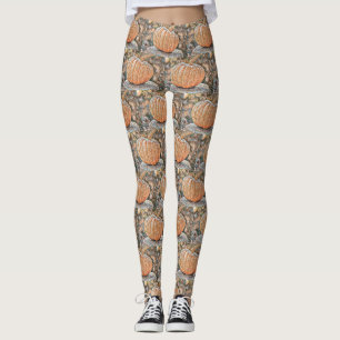 Vintage Fall pumpkins fall colours watercolor Leggings