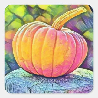 Vintage Fall pumpkins fall colours watercolor Square Sticker