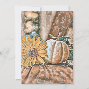 Vintage Fall pumpkins fall colours watercolor  Thr Invitation