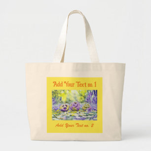 Vintage Fall pumpkins fall colours watercolor Thr Large Tote Bag