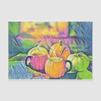 Vintage Fall pumpkins fall colours watercolor  Tissue Paper