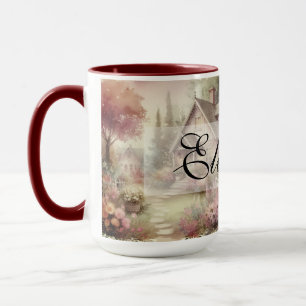 Vintage Fall Scenery cottage garden leaves floral  Mug
