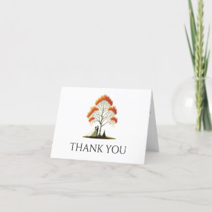 Vintage Fall Wedding Thank You Card