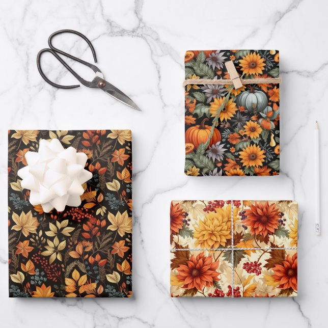 Vintage Fall  Wrapping Paper Sheet (Front)
