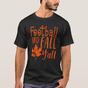 Vintage Fall Y'all Halloween  Football And Fall Y' T-Shirt