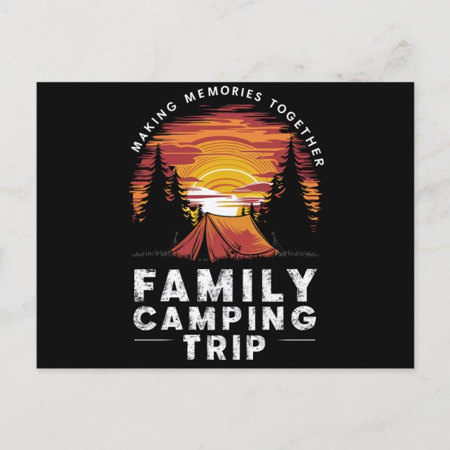 Vintage Family Camping Trip 2024 Matching Group Postcard (Front)
