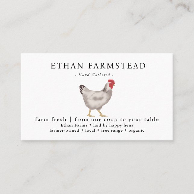 vintage Family Chicken Farm Business Business Card (Front)