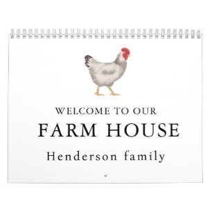 vintage Family Chicken Farm Business Calendar