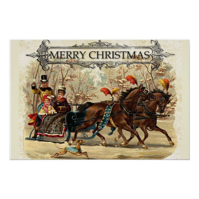 Vintage Family Christmas Poster (Front)