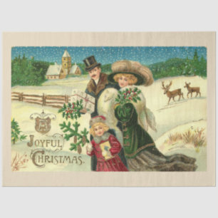Vintage Family Christmas Tissue Paper