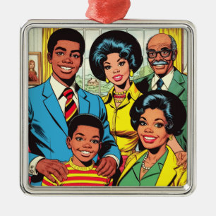 Vintage Family Comics Art Metal Ornament