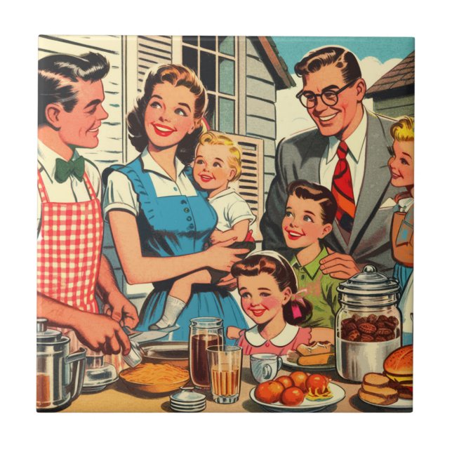 Vintage Family Comics Ceramic Tile (Front)