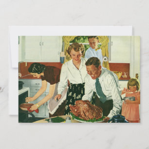 Vintage Family Cook Thanksgiving Dinner Invitation