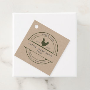 Vintage Family Farm Egg Carton Sticker Favour Tags