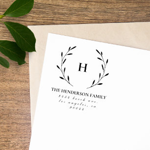 Vintage Family Monogram Elegant Return Address Rubber Stamp