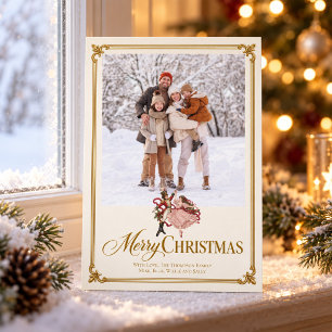 Vintage Family Photo Christmas Nutcracker Holiday Card