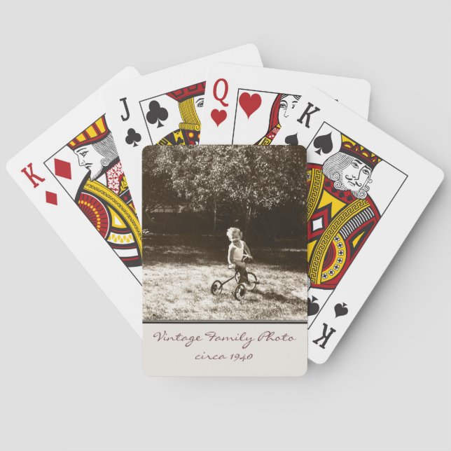 Vintage Family Photo Customised Playing Cards (Back)