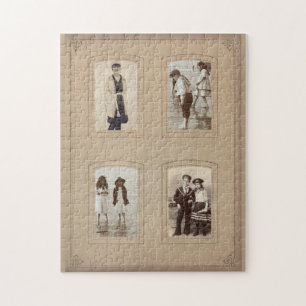 Vintage Family Portrait Custom Photo Album Jigsaw Puzzle