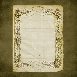 Vintage Family Register Scrapbook Paper
