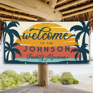 Vintage Family Reunion Beach Sunset Welcome  Banner