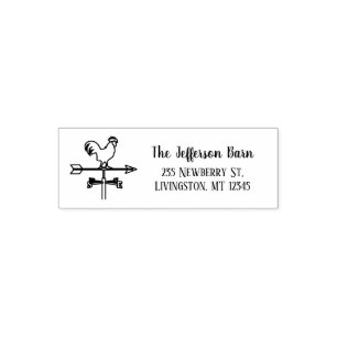 Vintage Family Signature Return Address Wind Vane Self-inking Stamp