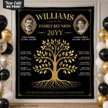 Vintage Family Tree Banner, Custom Family Reunion