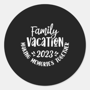 Vintage Family Trip Summer Vacation Beach Men Wome Classic Round Sticker