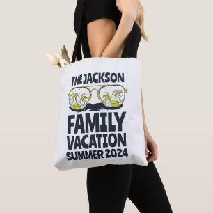 Vintage Family Vacation Beach Holiday Personalised Tote Bag