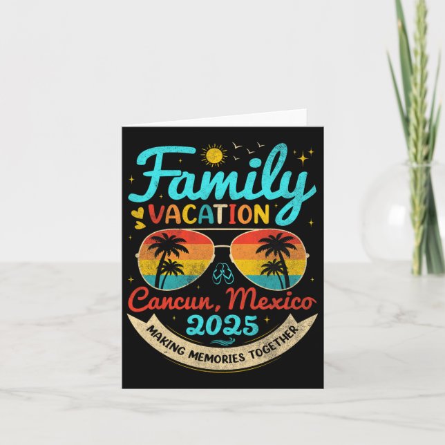 Vintage Family Vacation Cancun  Card (Front)