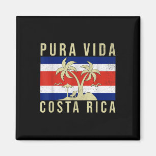 Vintage Family Vacation Costa Rica Flag Pura Vida Magnet