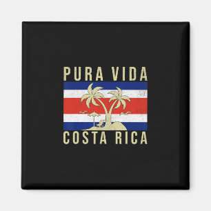 Vintage Family Vacation Costa Rica Flag Pura Vida Magnet