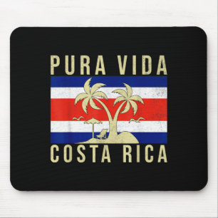 Vintage Family Vacation Costa Rica Flag Pura Vida Mouse Pad