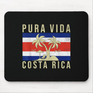 Vintage Family Vacation Costa Rica Flag Pura Vida Mouse Pad