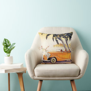 Vintage Family Vacation in a Convertible Car Cushion