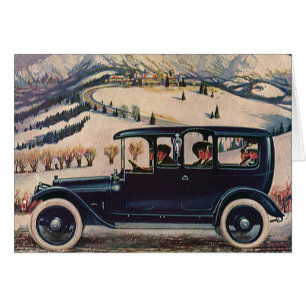 Vintage Family Vacation in Antique Automobile Car